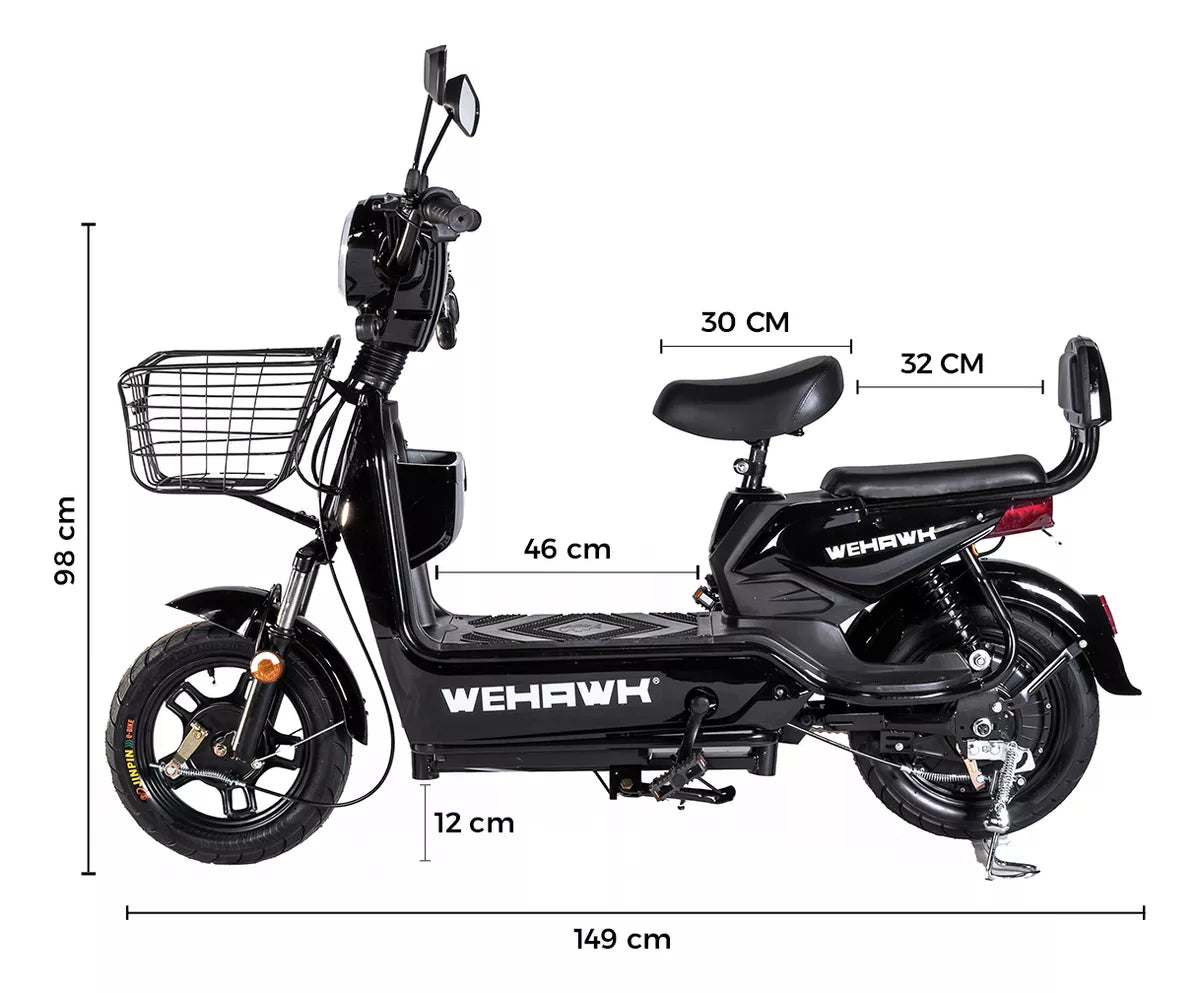 Scooter Elétrica Sem Cnh 32km/h Mini Scooter Wehawk Basket