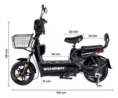Scooter Elétrica Sem Cnh 32km/h Mini Scooter Wehawk Basket
