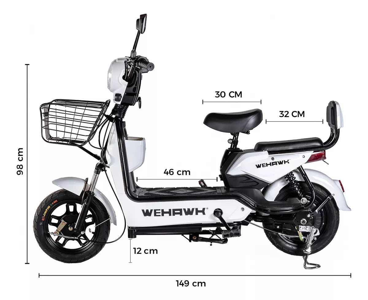 Mini Scooter Elétrica 500w Branca Sem Cnh Até 120kg