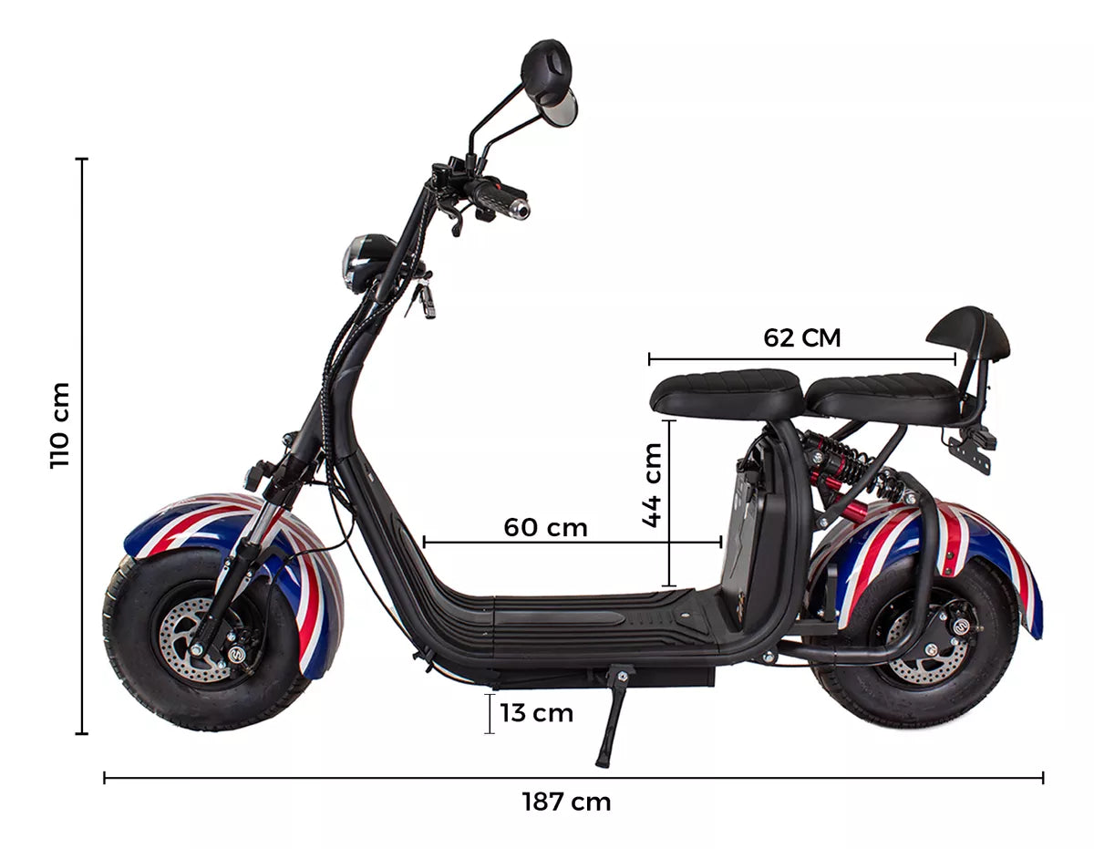 Scooter Elétrica 2000w Wehawk X7 50km/h Autonomia 40km
