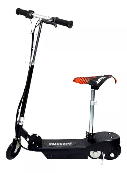 Scooter Elétrica Bivolt Com Assento Suporta Até 80 Kg 120w Cor Preto