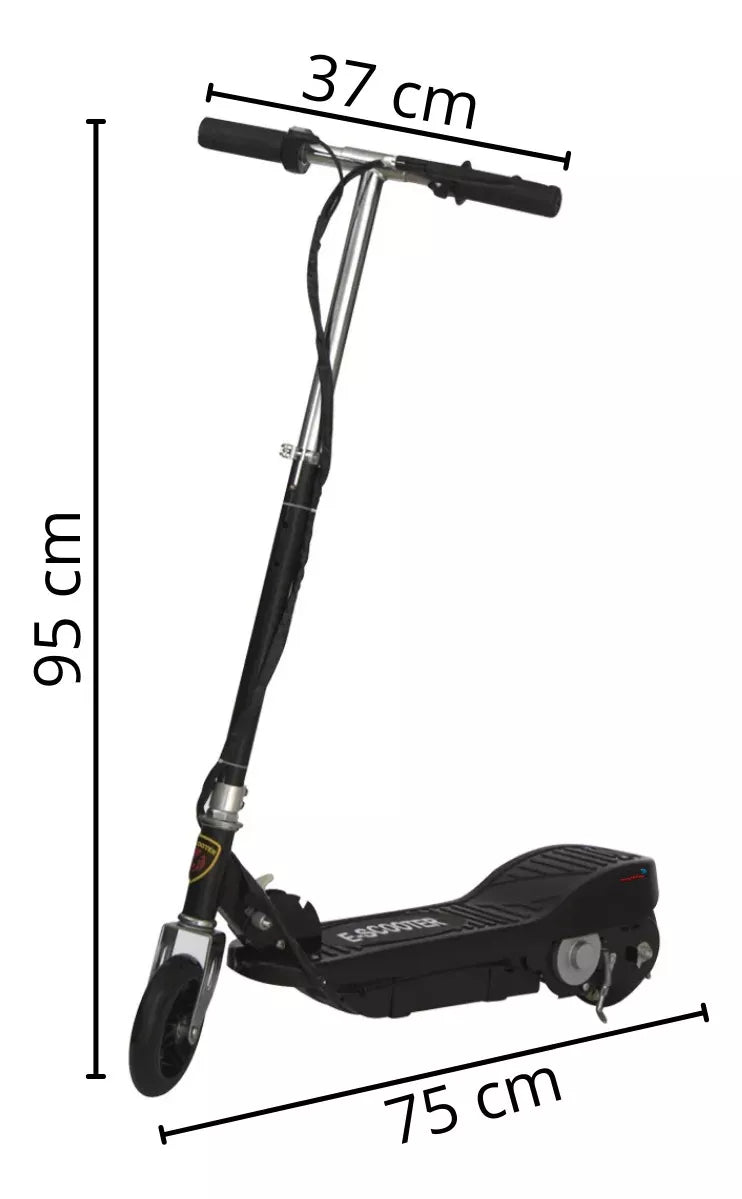 Scooter Eletrica Bivolt Suporta Ate 80kg Autonomia 8 Km Cor Preto Sem Desenho