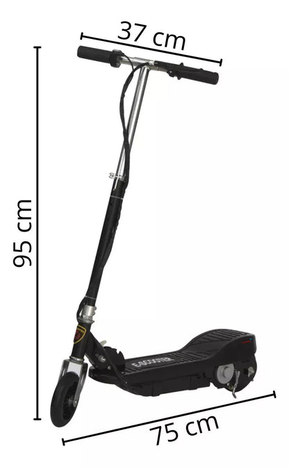 Scooter Eletrica Bivolt Suporta Ate 80kg Autonomia 8 Km Cor Preto Sem Desenho