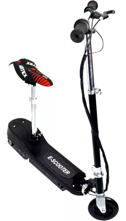 Scooter Elétrica Bivolt Com Assento Suporta Até 80 Kg 120w Cor Preto