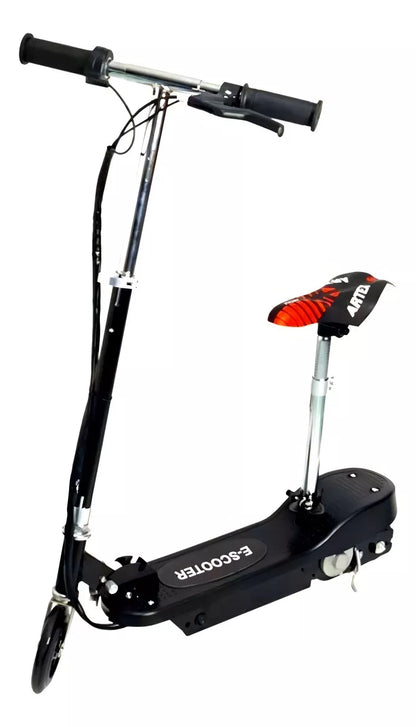 Scooter Elétrica Bivolt Com Assento Suporta Até 80 Kg 120w Cor Preto