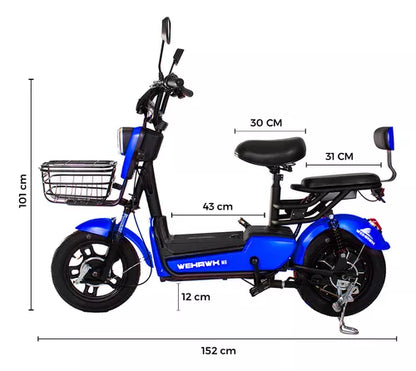 Moto Eletrica Scooter 500w 48v Autonomia 40 Km Sem Cnh