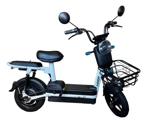 Bicicleta Bike Elétrica Scooter C Cesto Não Precisa Cnh 350w Cor Preto